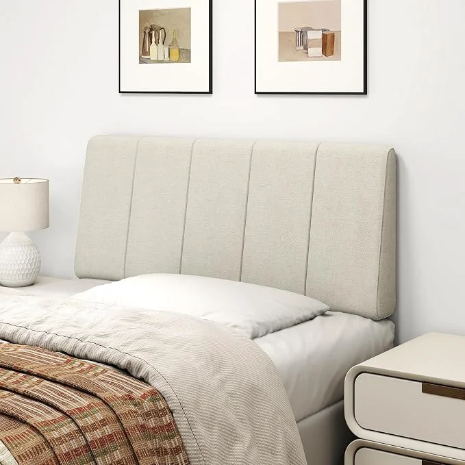 Fashionable Twin Size Headboard Only-No Assembly Required Beige Easy to use no assembly required Linen fabric and extra-thick foam for added comfort Modern style headboard twin xl size Advanced