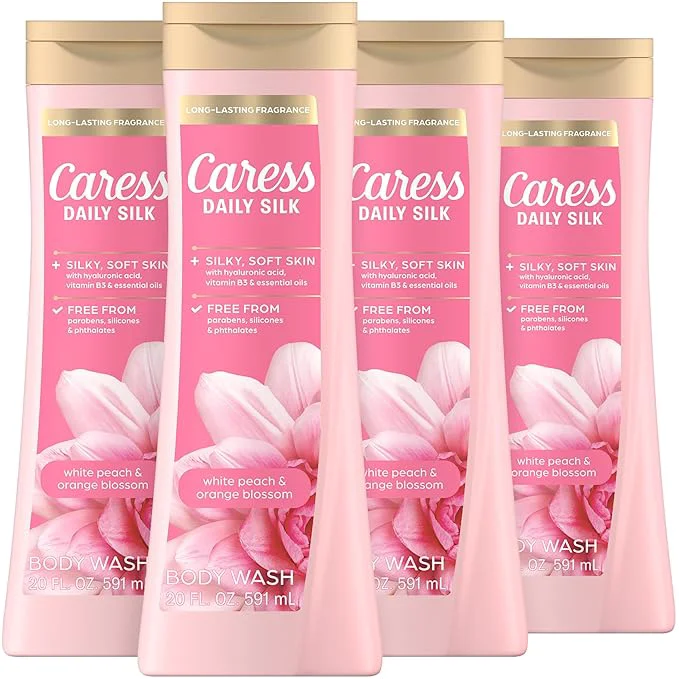 Innovative Caress Body Wash for Women Daily Silk White Peach Orange Blossom Shower Gel High-End