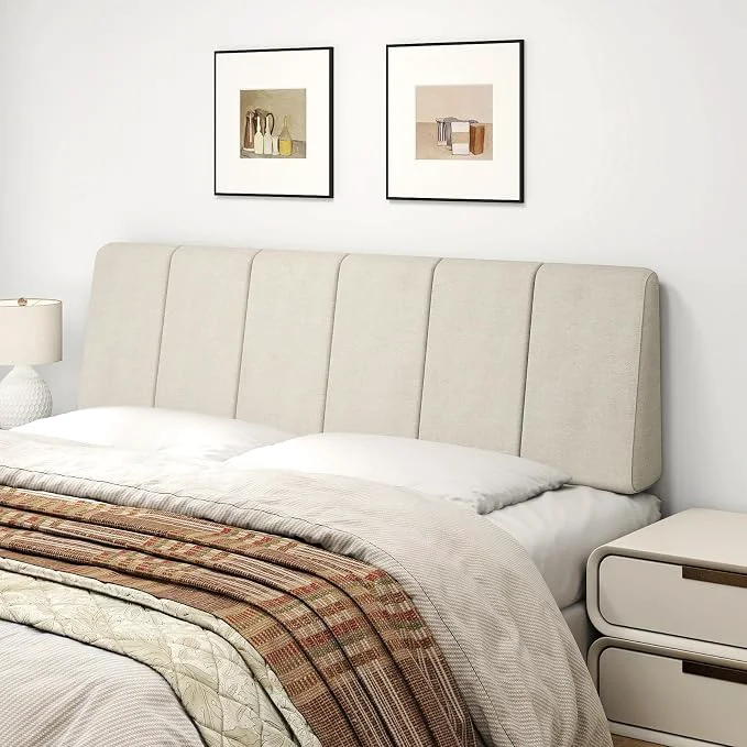Versatile Queen Size Headboard Only-No Assembly Required Beige Easy to use no assembly required Linen fabric and extra-thick foam for added comfort Modern style headboard queen size Premium Material