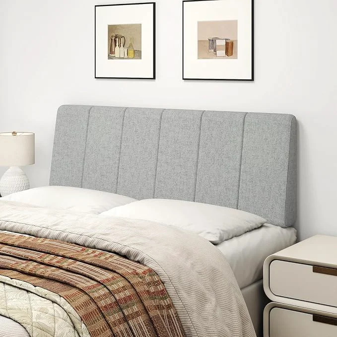 Smart Full Size Headboard Only-No Assembly Required Light Gray Easy to use no assembly required Linen fabric and extra-thick foam for added comfort Modern style headboard full size First-Class