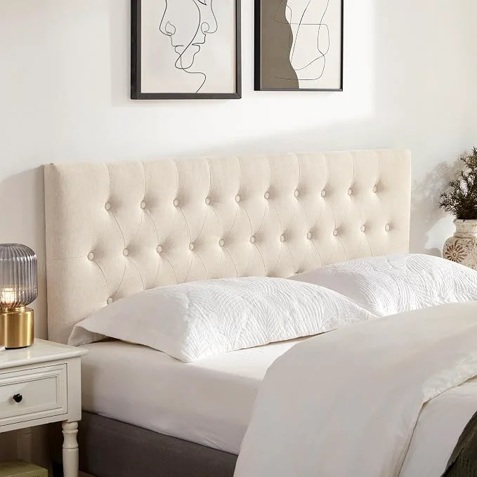 Trusted Upholstered Headboard California King Adjustable Height 37 39 39 - 51 39 39 Beige Sturdy Durable Solid Wood Bed Headboard Tufted Fabric California King Headboard Modern Button Diamond Design Head Board Advanced