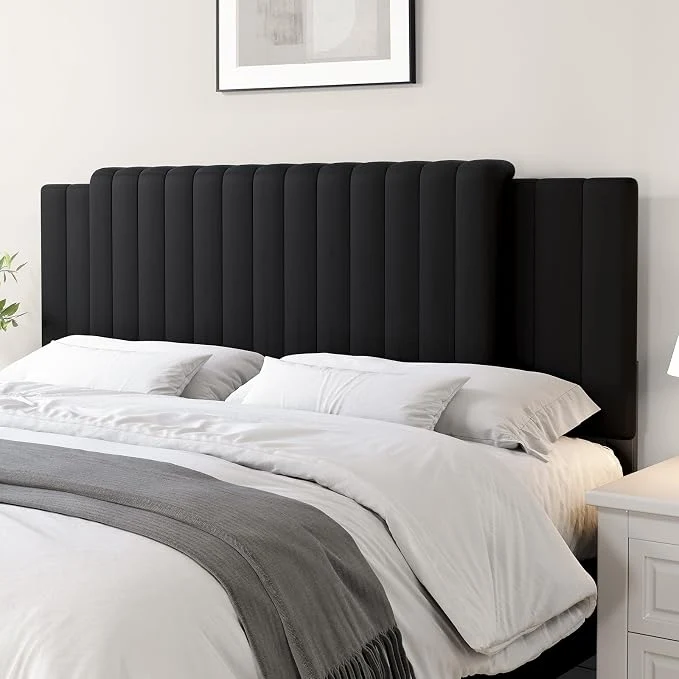 Optimized Upholstered Tufted Velvet Headboard 3 in 1 Headboard for Full Queen King Size Bed Height amp Width Adjustable Head Board Attach Frame Study amp Comfortable I for Bedroom Dorm Guest Room Black Verified