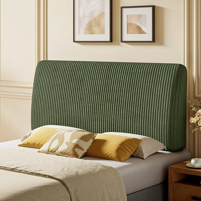 Reusable 4.7 quot Upholstered Headboard for Full Size Bed Height Adjustable and Ergonomic Headboard Easy Assemble Sturdy and Durable Olive Green Top-Quality