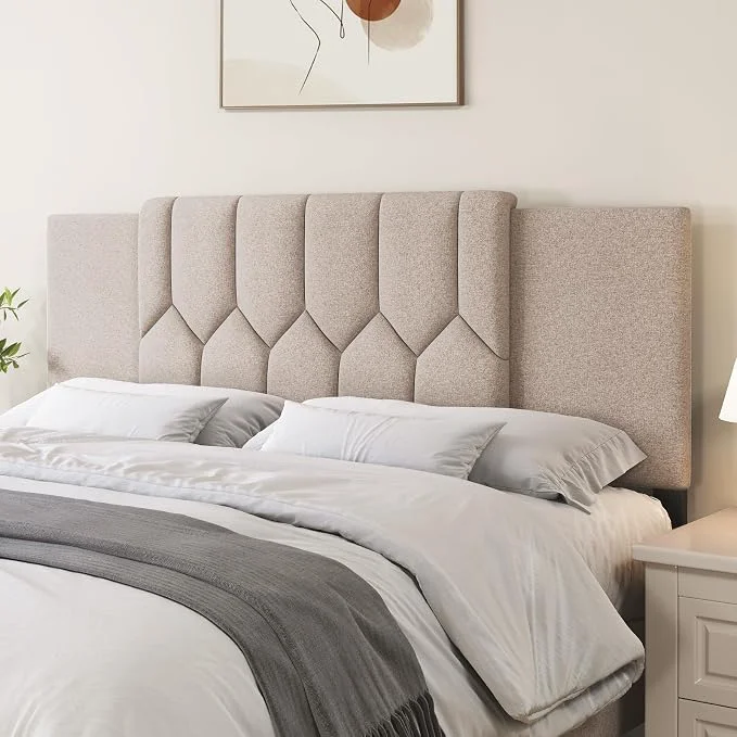 Trusted Upholstered Tufted Headboard 3 in 1 Headboard for Full Queen King Size Bed Height amp Width Adjustable Head Board Attach Frame Study amp Comfortable I for Bedroom Dorm Guest Room Beige Elegant