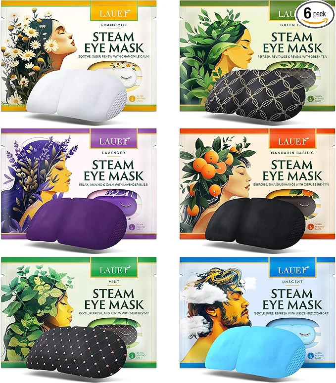Fast Heated Eye Steam Mask Dry Eyes Self Warm Compress Dark Circles Puffiness Set of Artisan