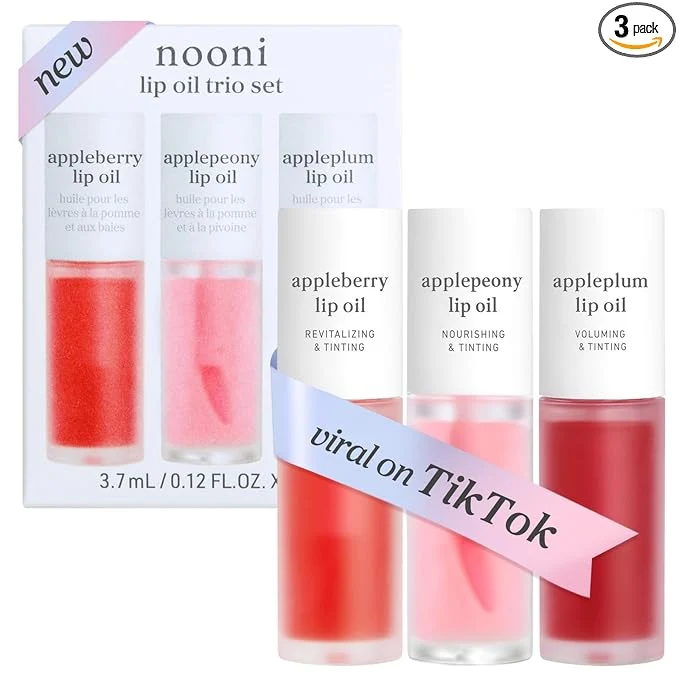 Genuine NOONI Korean Lip Oil Set Optimized