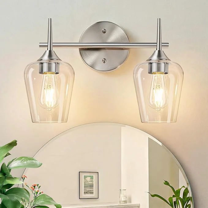 Official MOKATNG 2-Light Bathroom Light Fixtures Brushed Nickel Vanity Lights Versatile