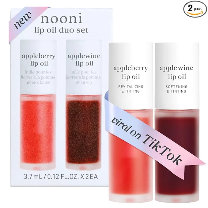 Reusable NOONI Korean Lip Oil Set Functional
