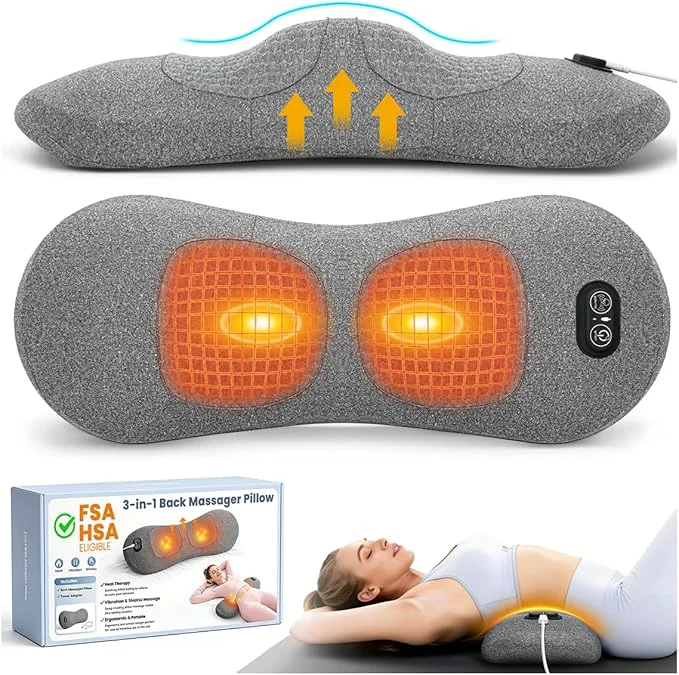 World-Class 3-in-1 Electric Lumbar Support Pillow Natural