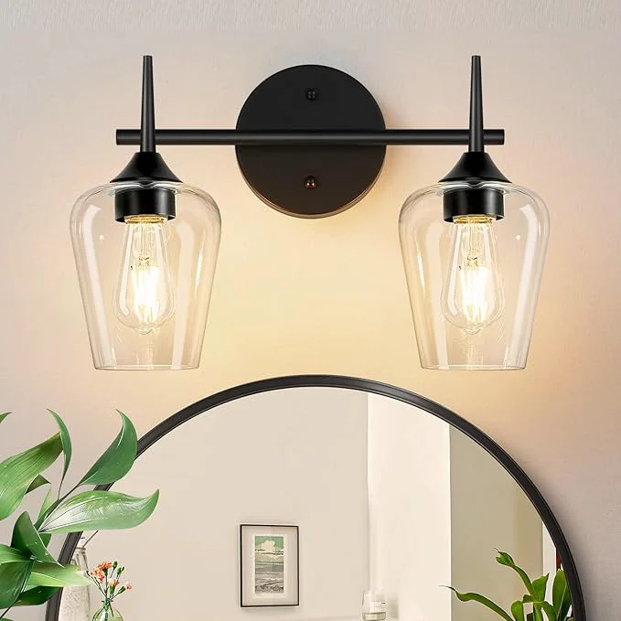 Minimalist MOKATNG 2-Light Bathroom Light Fixtures Bathroom Lighting Fixtures Over Mirror Artisan