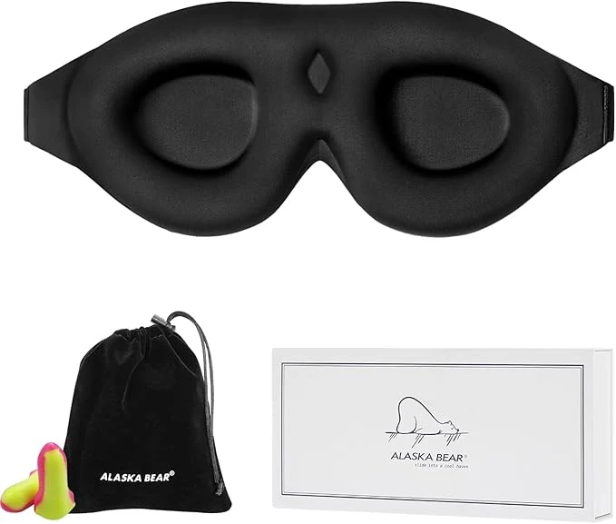 Healthy ALASKA BEAR Sleep Mask Memory Foam Contoured Eye Cups Environmentally Friendly