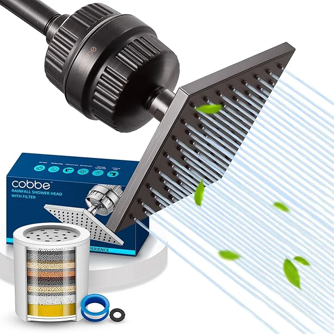 First-Class Cobbe High Pressure Filtered Shower Head Combo Rain Shower Head Eco-Friendly