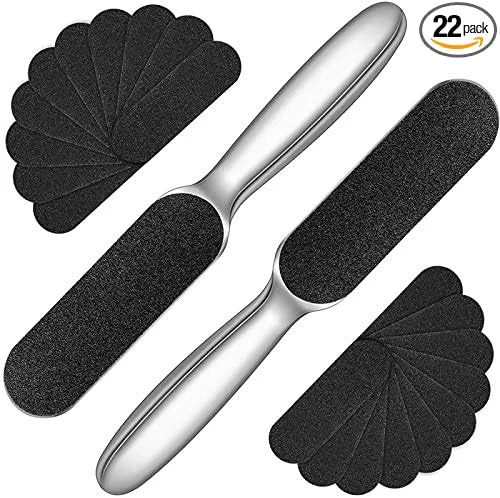 Next-Generation Mudder 2 Pieces Stainless Steel Pedicure Foot File Callus Remover Foot Scrubber Smooth