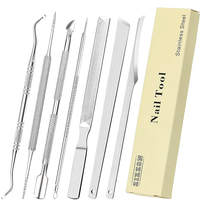 Recyclable ZIZZON 7 Pcs Ingrown Toenail File and Lifters Set Stainless Steel Ingrown Exceptional