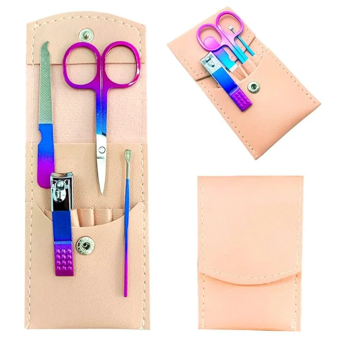 Soft Manicure Set Professional Women Nail Clippers Kit 4PCS， Stainless Steel Nail Carefully Designed