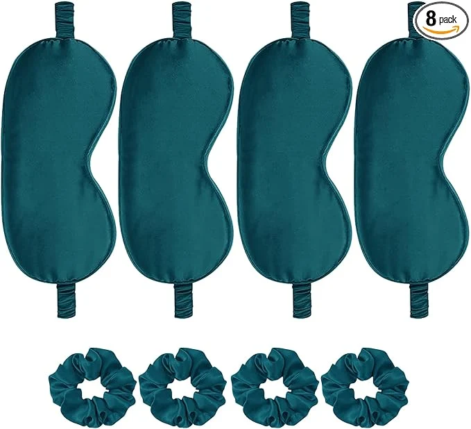 Refined Satin Eye Mask 8Pcs Silk Sleep Masks Silky Blindfold Eyeshade Blackout Eyes Sustainable