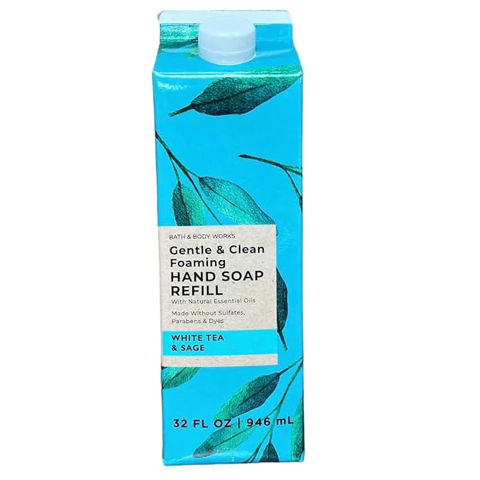 Green Bath Body Works White Tea Sage Refill Gentle Clean Foaming Hand Soap Relaxed