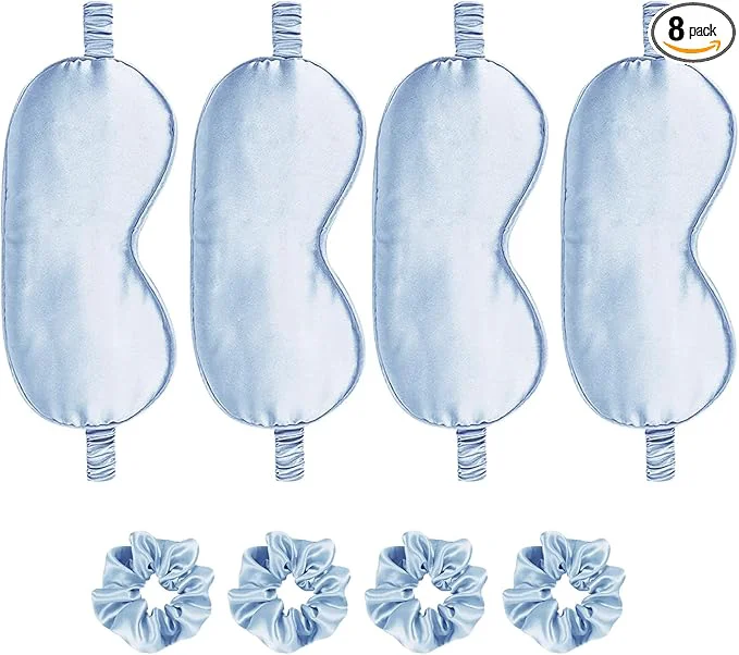 Exceptional Satin Eye Mask 8Pcs Silk Sleep Masks Silky Blindfold Eyeshade Blackout Eyes Comfortable