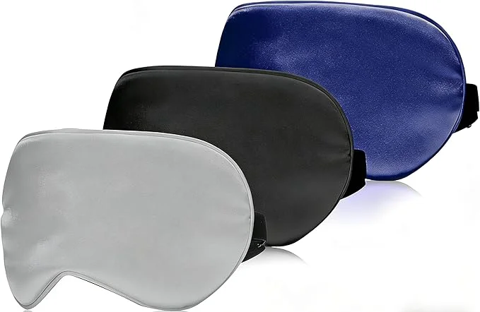 Expertly Made Eye Mask for Sleeping 3 Pack Silk Sleep Masks for Women Men-Blindfold for Premium