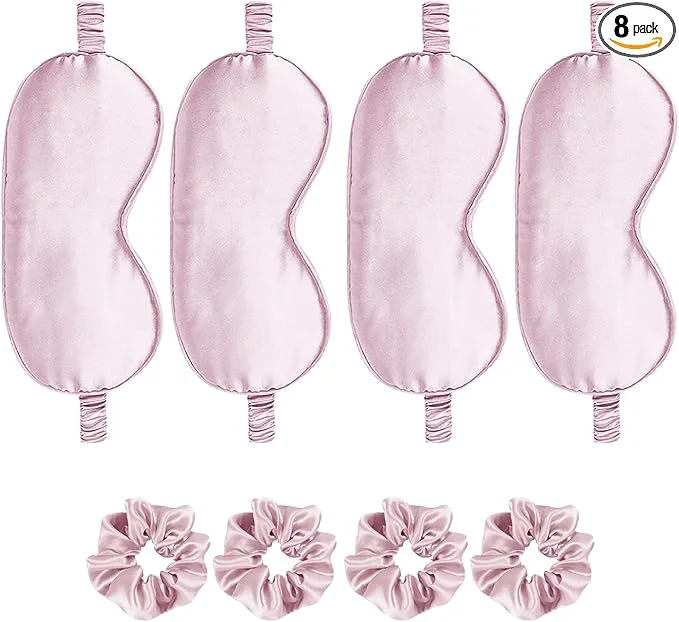 Efficient Satin Eye Mask 8Pcs Silk Sleep Masks Silky Blindfold Eyeshade Blackout Eyes High-Performance