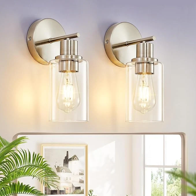 Relaxed DLLT Wall Sconces Set of Two Modern Bathroom Vanity Light Fixtures Green