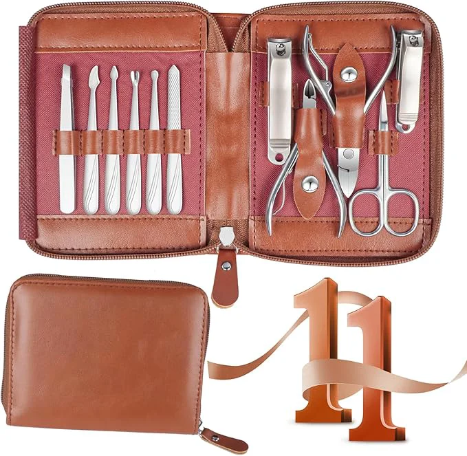 Carefully Designed Manicure Set 11 in 1 Stainless Steel Nail Clippers Sustainable