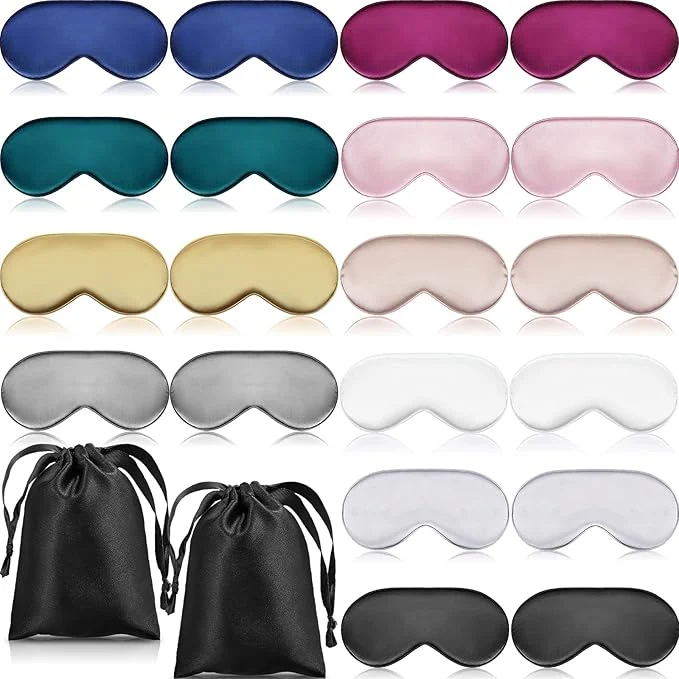 Solid 20 Pieces Silk Sleep Mask Eye Mask Lightweight