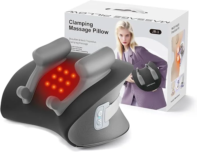 Natural Shiatsu Neck Massager with Heat Cordless Portable Cervical Traction Device Top-Quality