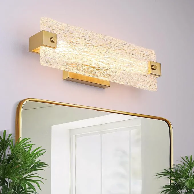 Contemporary Brushe Gold Bathroom Vanity Light 16.5 Inch 10W Dimmable LED Bathroom Light Optimized