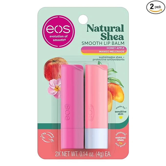Fast eos Natural Shea Lip Balm Honey Apple Mango Melonade All-Day Moisture Secure