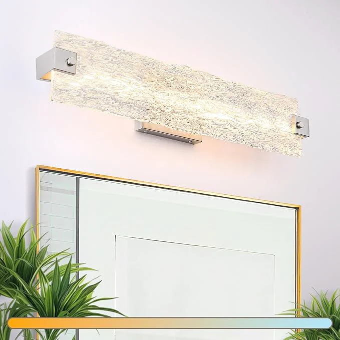 Consistent Brushed Nickel LED Bathroom Vanity Light 24.4 Inch 15W Modern Dimmable Recyclable