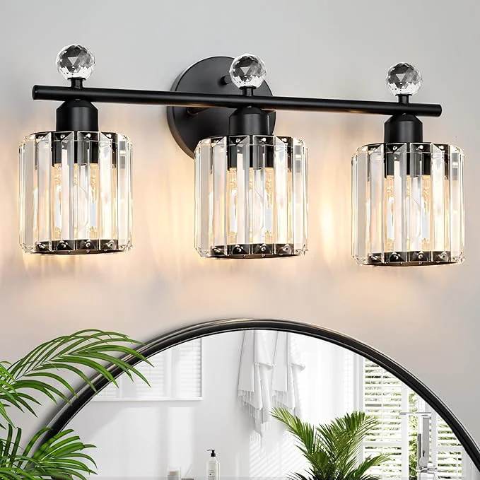 Sustainable Modern 3 Light Crystal Vanity Light Crystal Bathroom Light Fixtures Compatible Outstanding