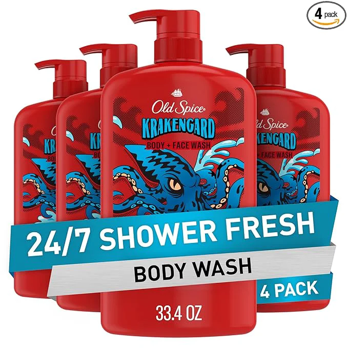 Organic Old Spice Cleansing Body Wash for Men 3X Defense 24 7 Shower Fresh High-Performance