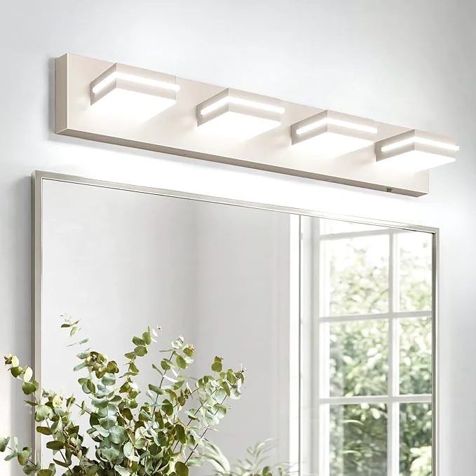 Next-Generation VOLISUN Modern Bathroom Vanity Light Fixtures Brushed Nickel LED Bathroom Contemporary