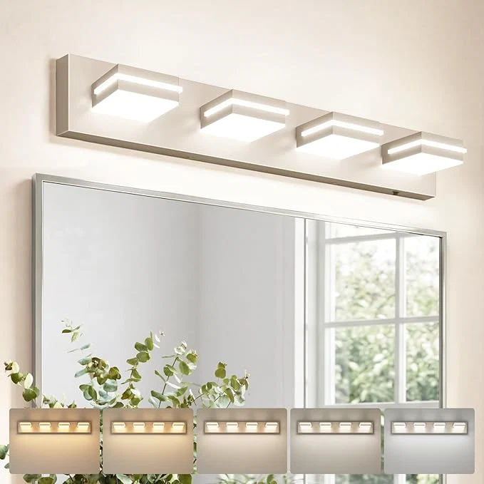 Detailed VOLISUN Modern Bathroom Vanity Light Fixtures 5CCT Dimmable Bathroom Light Reusable