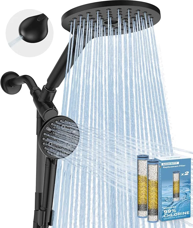 Fast MakeFit Dual Filtered Rain Shower Head Combo High Pressure Handheld Shower Head Top-Quality