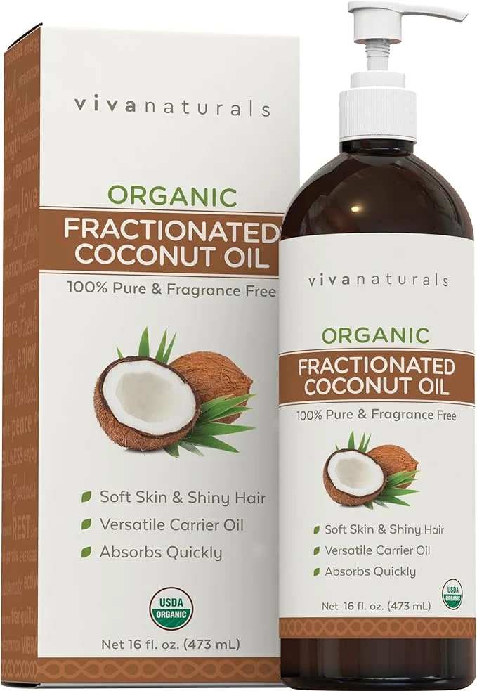 Solid Viva Naturals Organic Fractionated Coconut Oil 16 fl oz – Skin Hair Refined