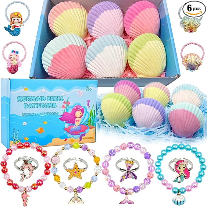 Traditional Mermaid Bath Bombs for Kids Girls Green