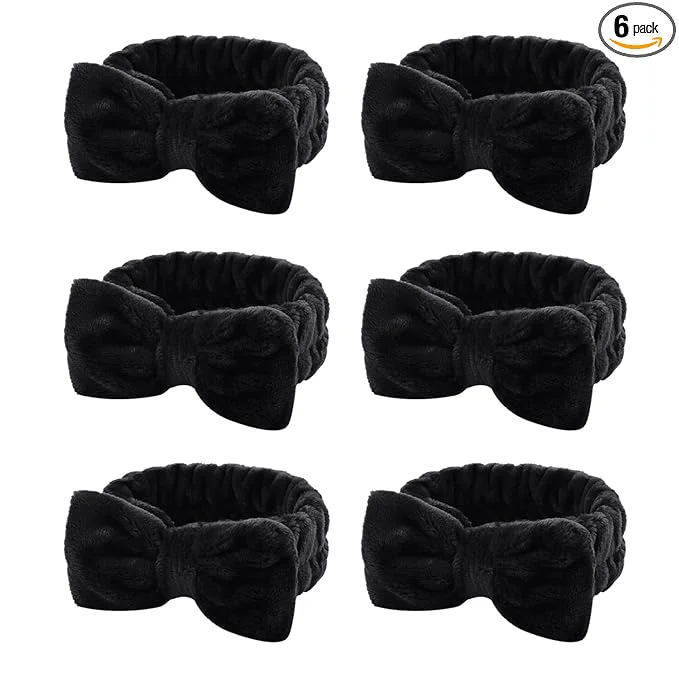 Unique Casoty 6 Pcs Black Spa Headband Bow Hair Band Hair Band Selected