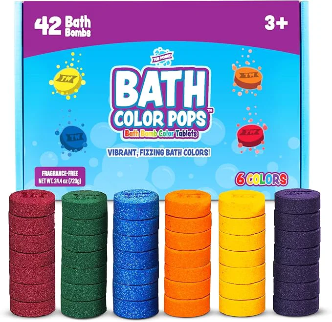 Smart Tub Works® Bath Color Pops™ Moisturizing Kids Bath Bombs Vibrant Water Color High-Grade