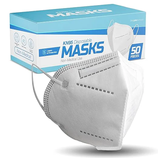Clean 50 Pack White KN95 Face Masks for Adults and Kids Trendy