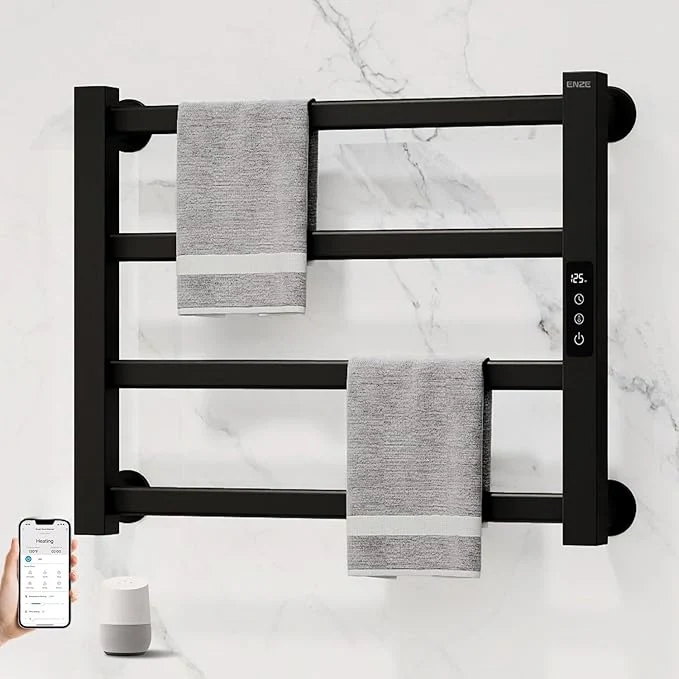 Proven ENZE Smart Heated Towel Rack 4-Bar Wall-Mounted Electric Towel Warmer 115W Smooth