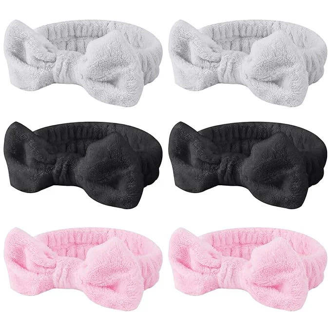 Responsible 6 Pcs Fluffy Spa Headbands Prestigious