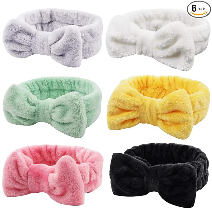 Authentic Casoty 6 Pieces Bow Hair Band Spa Headband Green