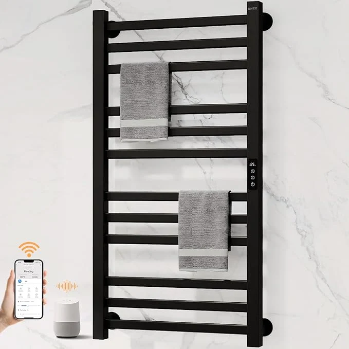 Excellent ENZE Smart Heated Towel Rack 12-Bar Wall-Mounted Electric Towel Warmer 320W Fine Crafted