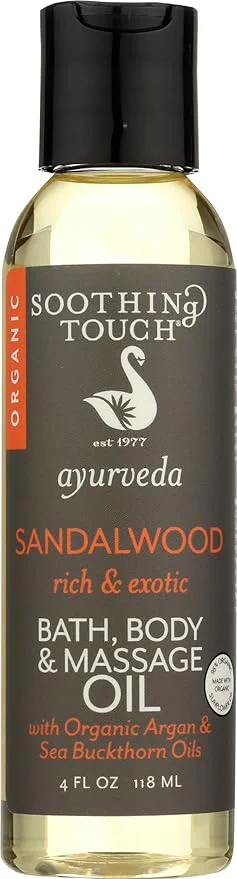 First-Class Soothing Touch Organic Bath Body Massage Oil Sandalwood 4 Fl Oz Quality