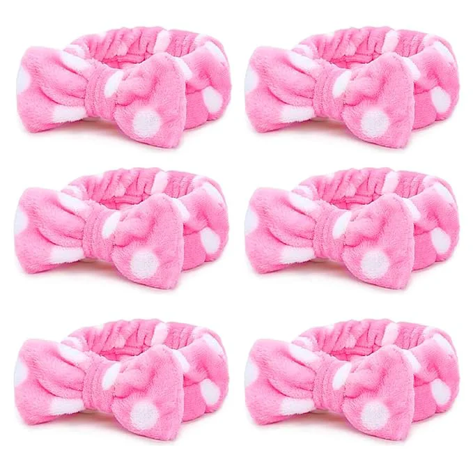 Environmentally Friendly Casoty 6 Pcs Makeup Hair Headbands Soft Coral Fleece Spa Headband Recyclable