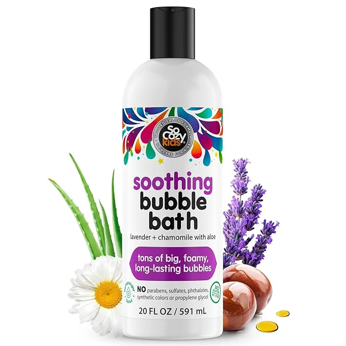 Pure SoCozy Soothing Bubble Bath for Kids Lavender Chamomile Moisturizing Comfortable