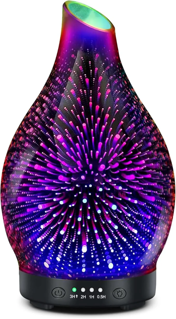 Excellent Essential Oil Diffuser 150ML -3D Firework Glass Aromatherapy Diffusers Artisan