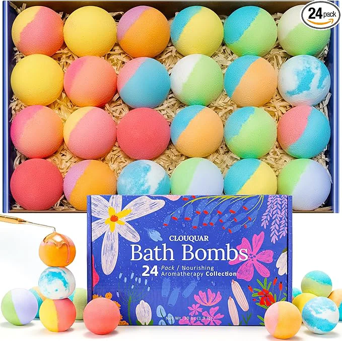 Proven Hemp Oil Bath Bombs Women Gift Set 24 Pack Natural Bubble Bath Spa Kit Comfortable